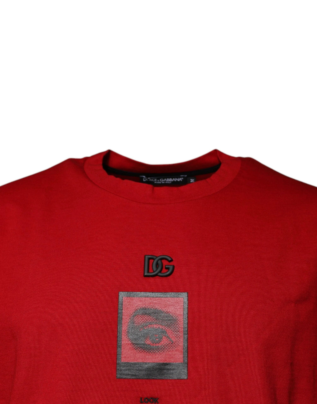 Dolce &amp; Gabbana Red DG Eye Cotton Crew Neck T-shirt by Dolce &amp; Gabbana outlet now on sale