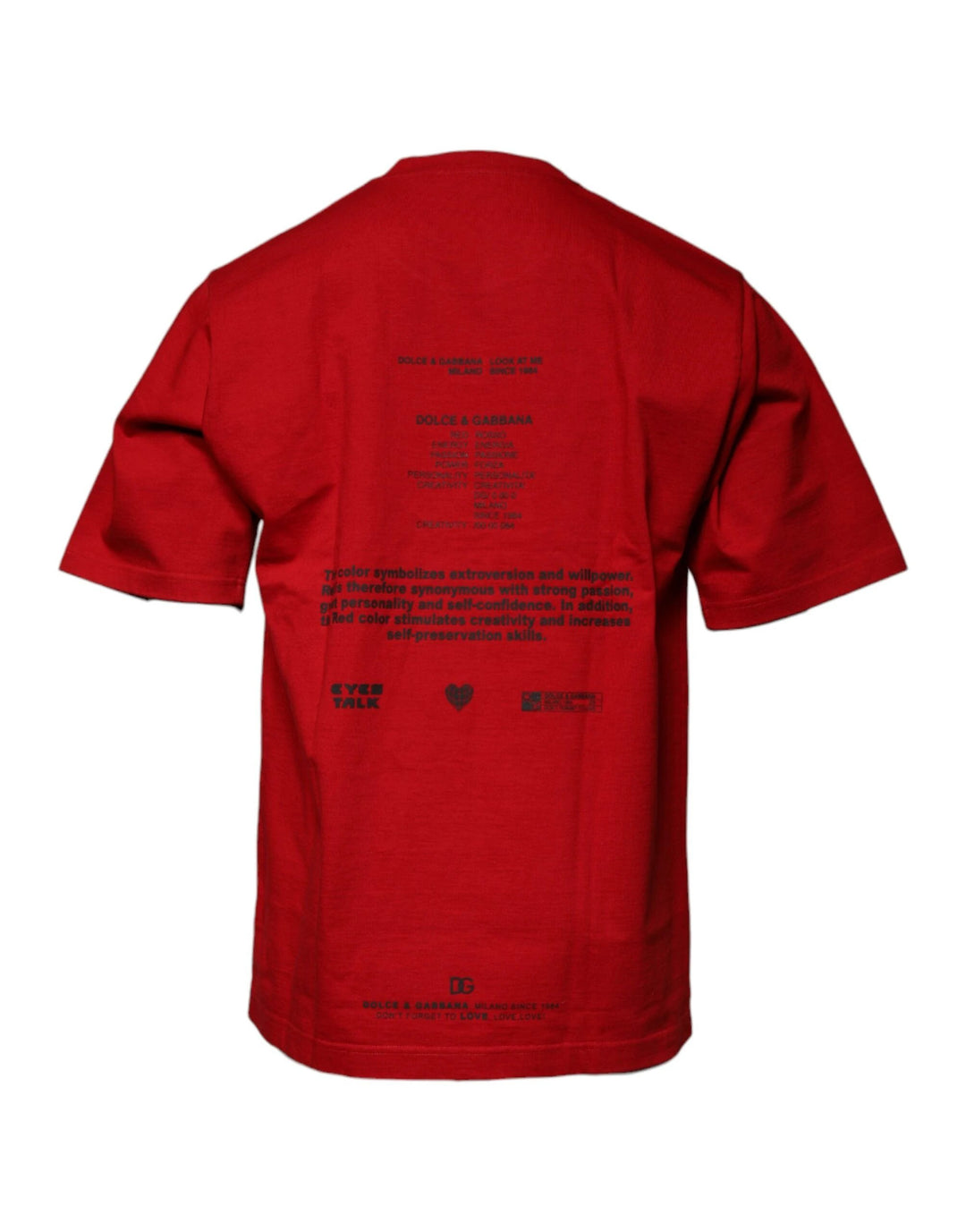 Dolce &amp; Gabbana Red DG Eye Cotton Crew Neck T-shirt by Dolce &amp; Gabbana outlet now on sale