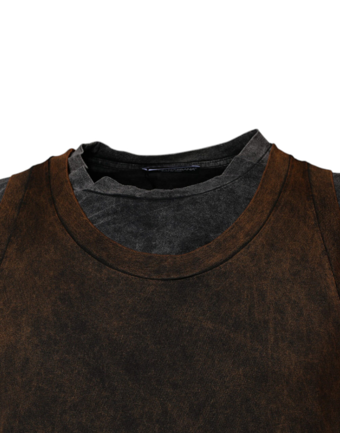 Dolce &amp; Gabbana Sample Sale Dolce &amp; Gabbana Brown Cotton Round Neck Sleeveless T-shirt - | Designer outlet