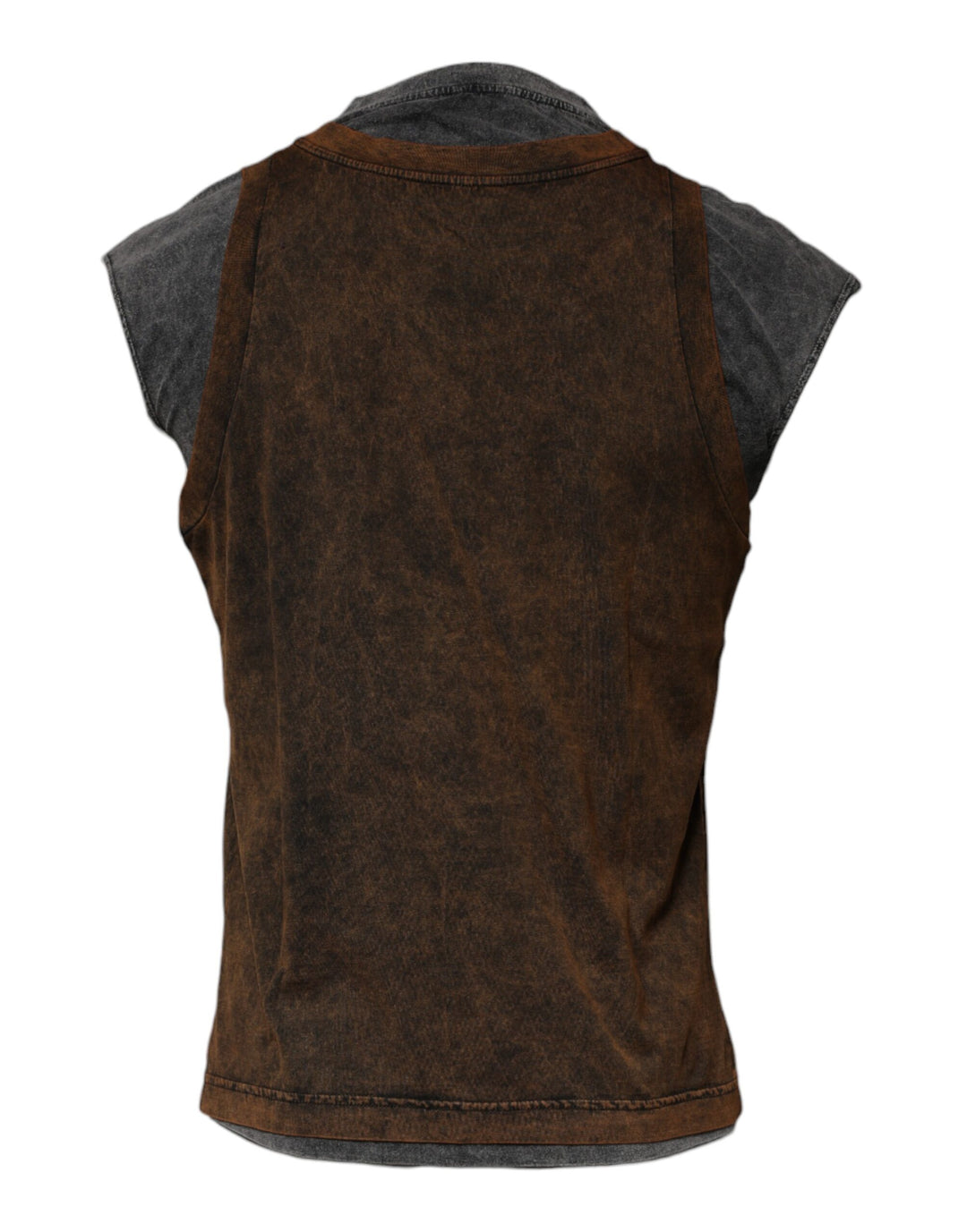 Dolce &amp; Gabbana Sample Sale Dolce &amp; Gabbana Brown Cotton Round Neck Sleeveless T-shirt - | Designer outlet