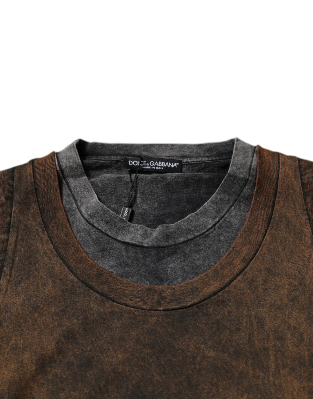 Dolce &amp; Gabbana Sample Sale Dolce &amp; Gabbana Brown Cotton Round Neck Sleeveless T-shirt - | Designer outlet