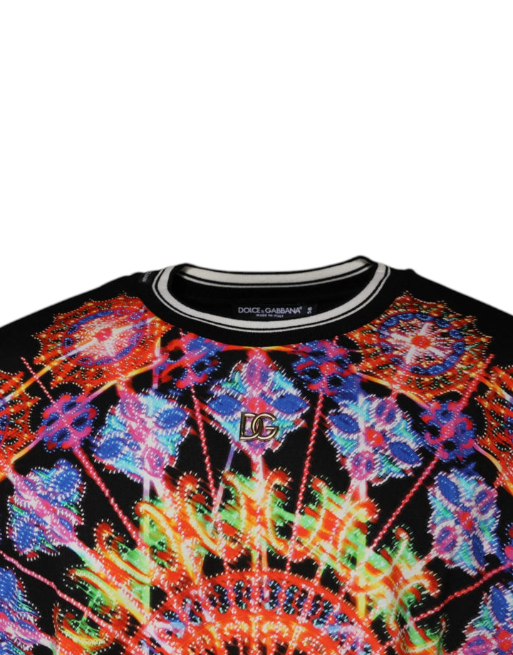 Dolce &amp; Gabbana Multicolor Kaleidoscope Men Short Sleeves T-shirt by Dolce &amp; Gabbana outlet now on sale