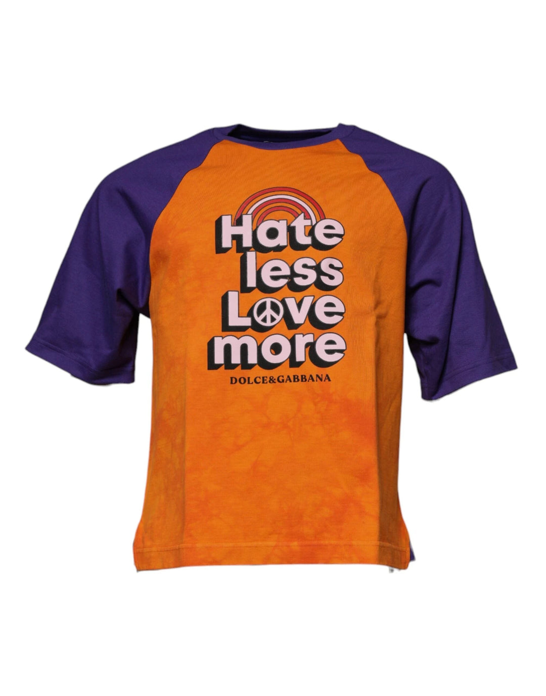 Dolce &amp; Gabbana Orange Purple Graphic Print Short Sleeves T-shirt by Dolce &amp; Gabbana outlet now on sale