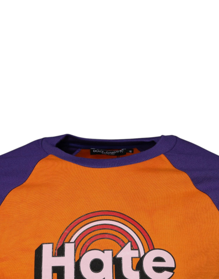 Dolce &amp; Gabbana Orange Purple Graphic Print Short Sleeves T-shirt by Dolce &amp; Gabbana outlet now on sale