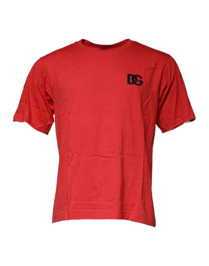Dolce &amp; Gabbana Sample Sale Dolce &amp; Gabbana Red DG Logo Cotton Crew Neck T-shirt - | Designer outlet