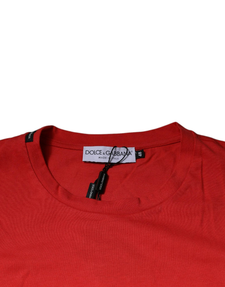 Dolce &amp; Gabbana Sample Sale Dolce &amp; Gabbana Red DG Logo Cotton Crew Neck T-shirt - | Designer outlet
