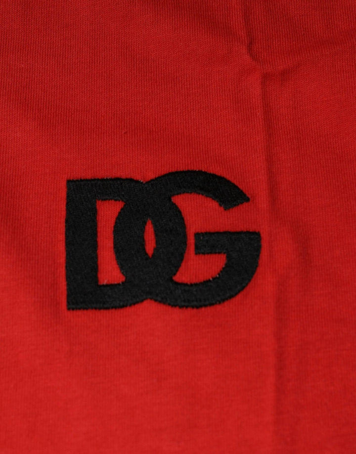 Dolce &amp; Gabbana Sample Sale Dolce &amp; Gabbana Red DG Logo Cotton Crew Neck T-shirt - | Designer outlet