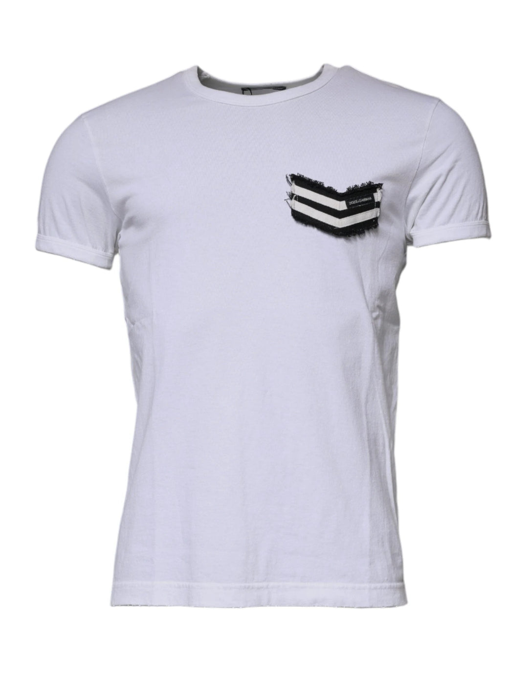 Dolce &amp; Gabbana Sample Sale Dolce &amp; Gabbana White Stripes Crew Neck Short Sleeves T-shirt - | Designer outlet