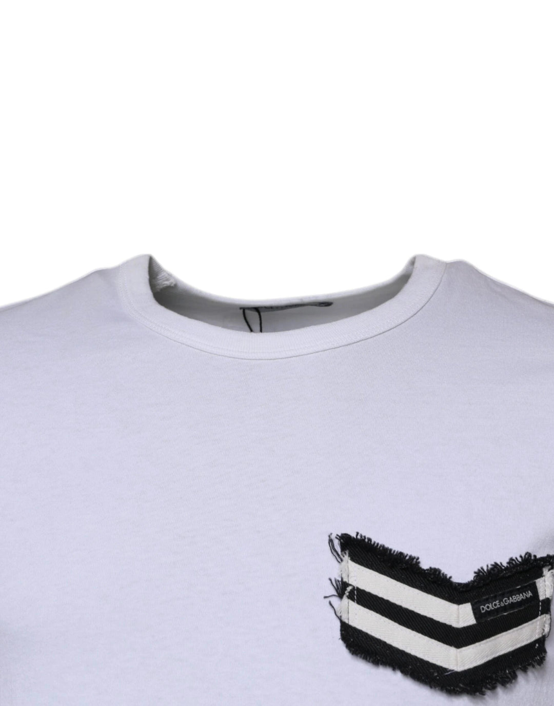 Dolce &amp; Gabbana Sample Sale Dolce &amp; Gabbana White Stripes Crew Neck Short Sleeves T-shirt - | Designer outlet
