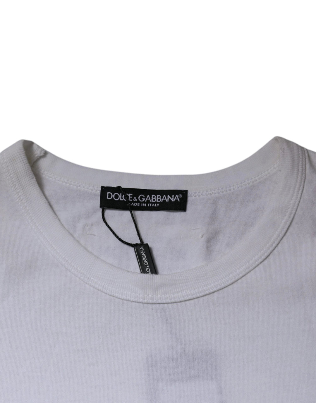 Dolce &amp; Gabbana Sample Sale Dolce &amp; Gabbana White Stripes Crew Neck Short Sleeves T-shirt - | Designer outlet