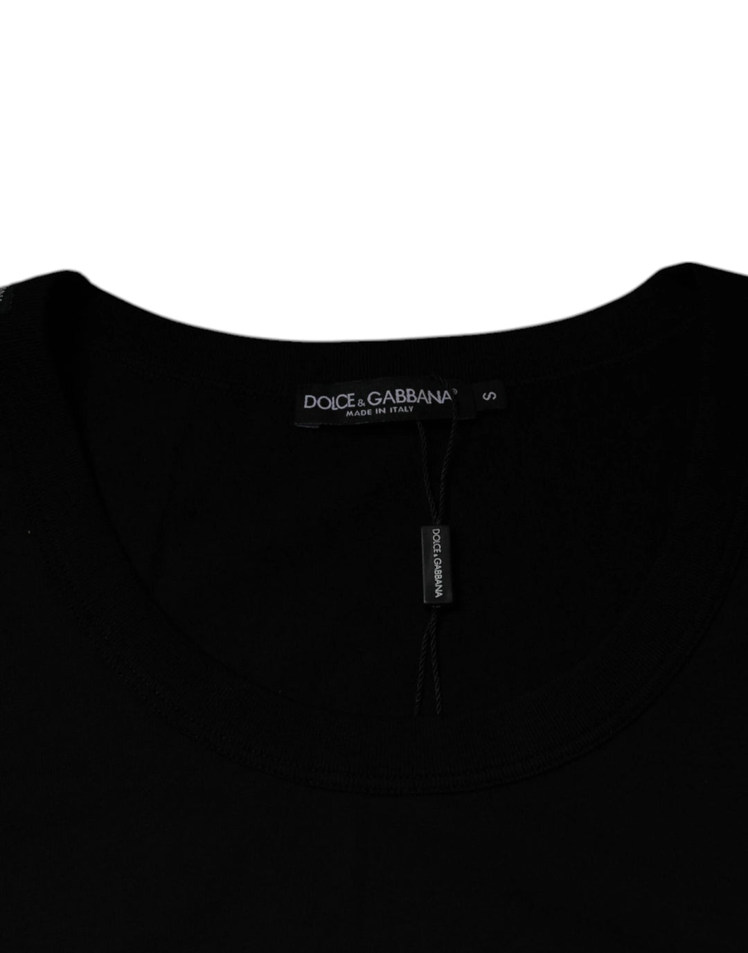 Dolce &amp; Gabbana Black Cotton Round Neck Sleeveless T-shirt by Dolce &amp; Gabbana outlet now on sale