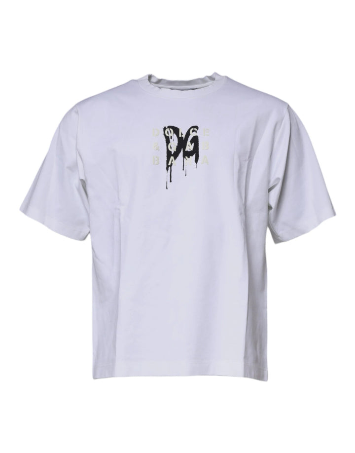 Dolce &amp; Gabbana White DG Logo Cotton Crew Neck T-shirt by Dolce &amp; Gabbana outlet now on sale