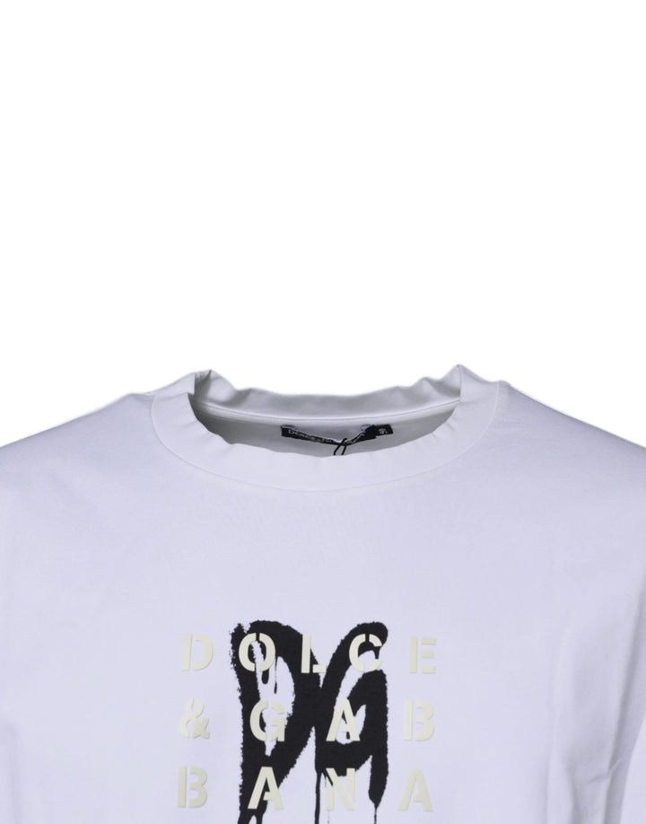 Dolce &amp; Gabbana White DG Logo Cotton Crew Neck T-shirt by Dolce &amp; Gabbana outlet now on sale