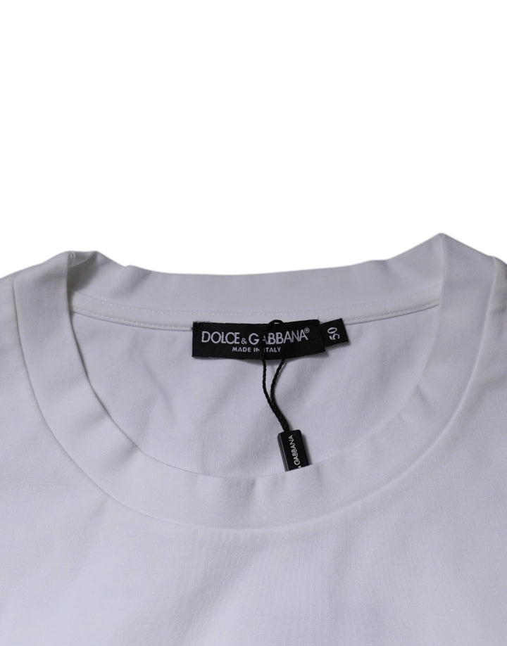 Dolce &amp; Gabbana White DG Logo Cotton Crew Neck T-shirt by Dolce &amp; Gabbana outlet now on sale