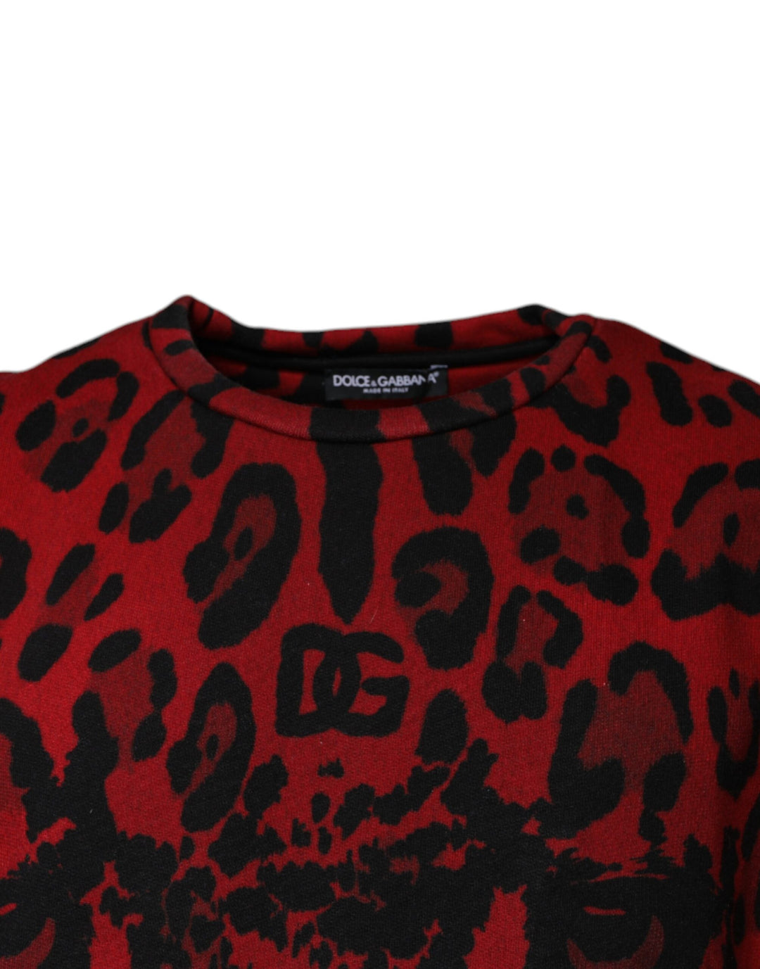 Dolce &amp; Gabbana Red Leopard Print Cotton Sleeveless T-shirt by Dolce &amp; Gabbana outlet now on sale