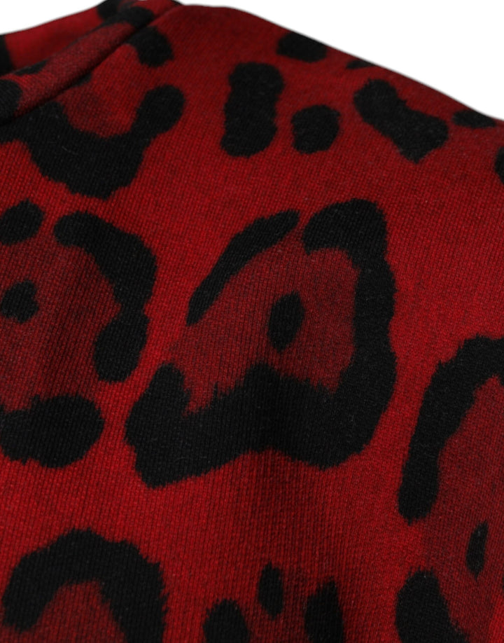 Dolce &amp; Gabbana Red Leopard Print Cotton Sleeveless T-shirt by Dolce &amp; Gabbana outlet now on sale