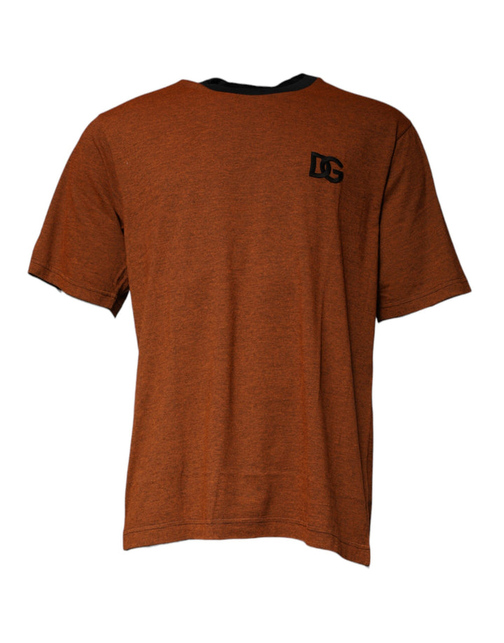 Dolce &amp; Gabbana Sample Sale Dolce &amp; Gabbana Brown DG Logo Cotton Crew Neck T-shirt - | Designer outlet