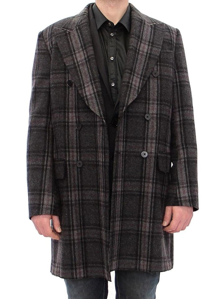 Dolce & Gabbana - Dolce & Gabbana Sicilia Checkered Wool Blend Coat - GJH10806 - 1 - Ask Me Wear