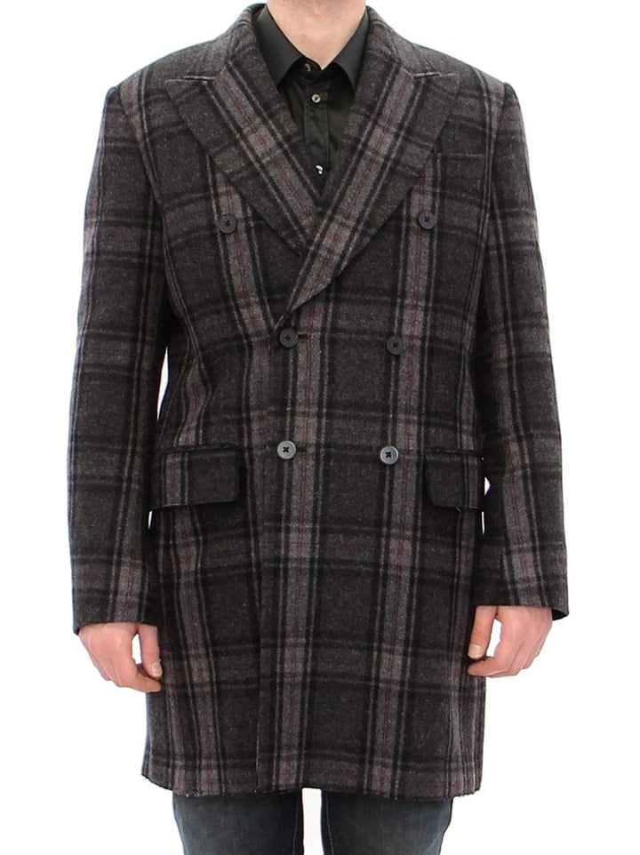 Dolce & Gabbana - Dolce & Gabbana Sicilia Checkered Wool Blend Coat - GJH10806 - 1 - Ask Me Wear