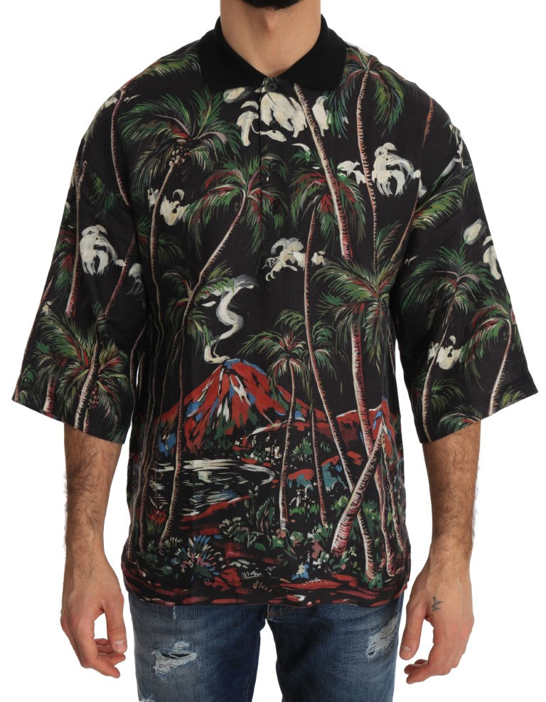 Dolce &amp; Gabbana Sample Sale Dolce &amp; Gabbana Black Volcano Sicily Short Sleeve T-Shirt - | Designer outlet