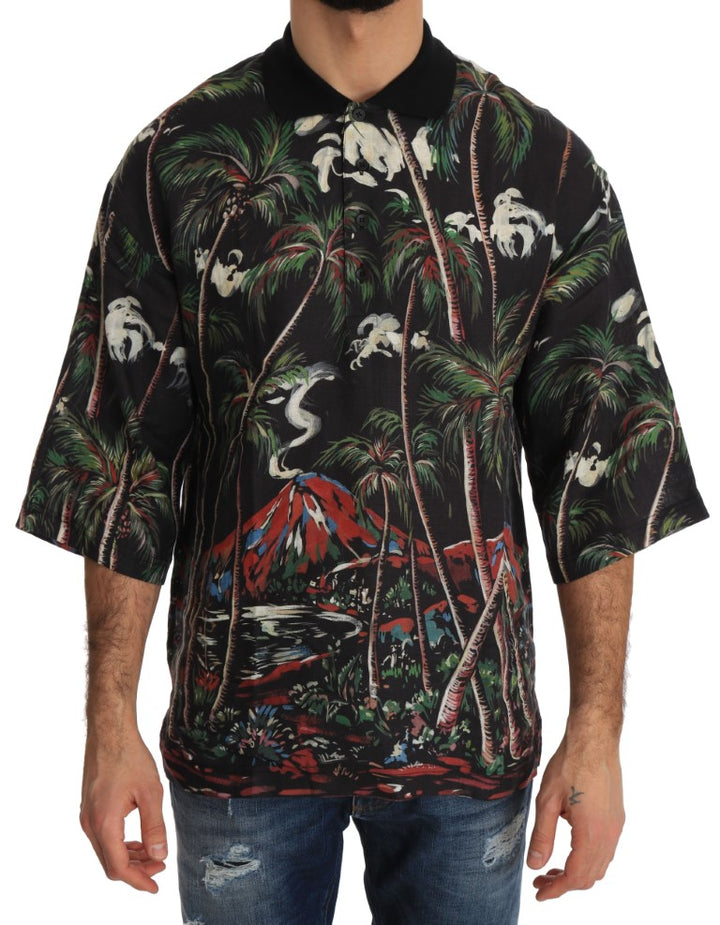 Dolce &amp; Gabbana Sample Sale Dolce &amp; Gabbana Black Volcano Sicily Short Sleeve T-Shirt - | Designer outlet