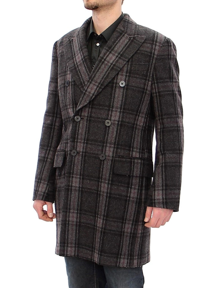 Dolce & Gabbana - Dolce & Gabbana Sicilia Checkered Wool Blend Coat - GJH10806 - 1 - Ask Me Wear