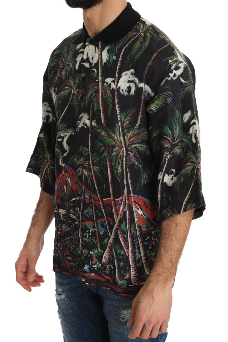 Dolce &amp; Gabbana Sample Sale Dolce &amp; Gabbana Black Volcano Sicily Short Sleeve T-Shirt - | Designer outlet