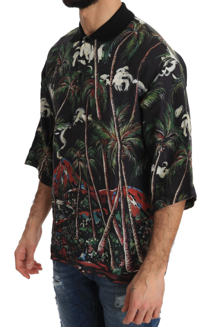 Dolce &amp; Gabbana Sample Sale Dolce &amp; Gabbana Black Volcano Sicily Short Sleeve T-Shirt - | Designer outlet