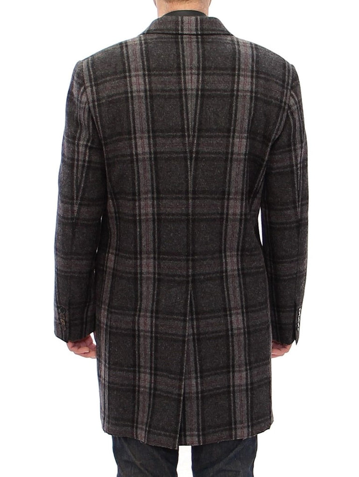 Dolce & Gabbana - Dolce & Gabbana Sicilia Checkered Wool Blend Coat - GJH10806 - 1 - Ask Me Wear