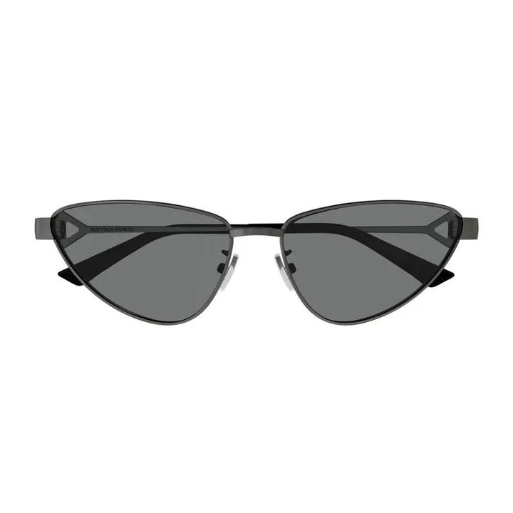 Bottega Veneta Sunglasses Cat Eye Full Rim, Dark Ruthenium Frame And Grey Lens