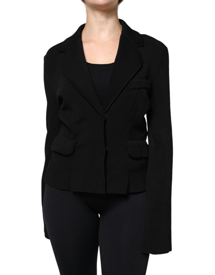 Dolce & Gabbana Black Viscose Single Breasted Blazer Jacket