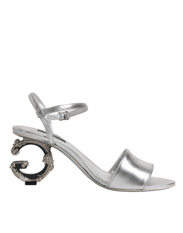 Dolce & Gabbana Silver Ankle Strap KEIRA Heels Sandals Shoes