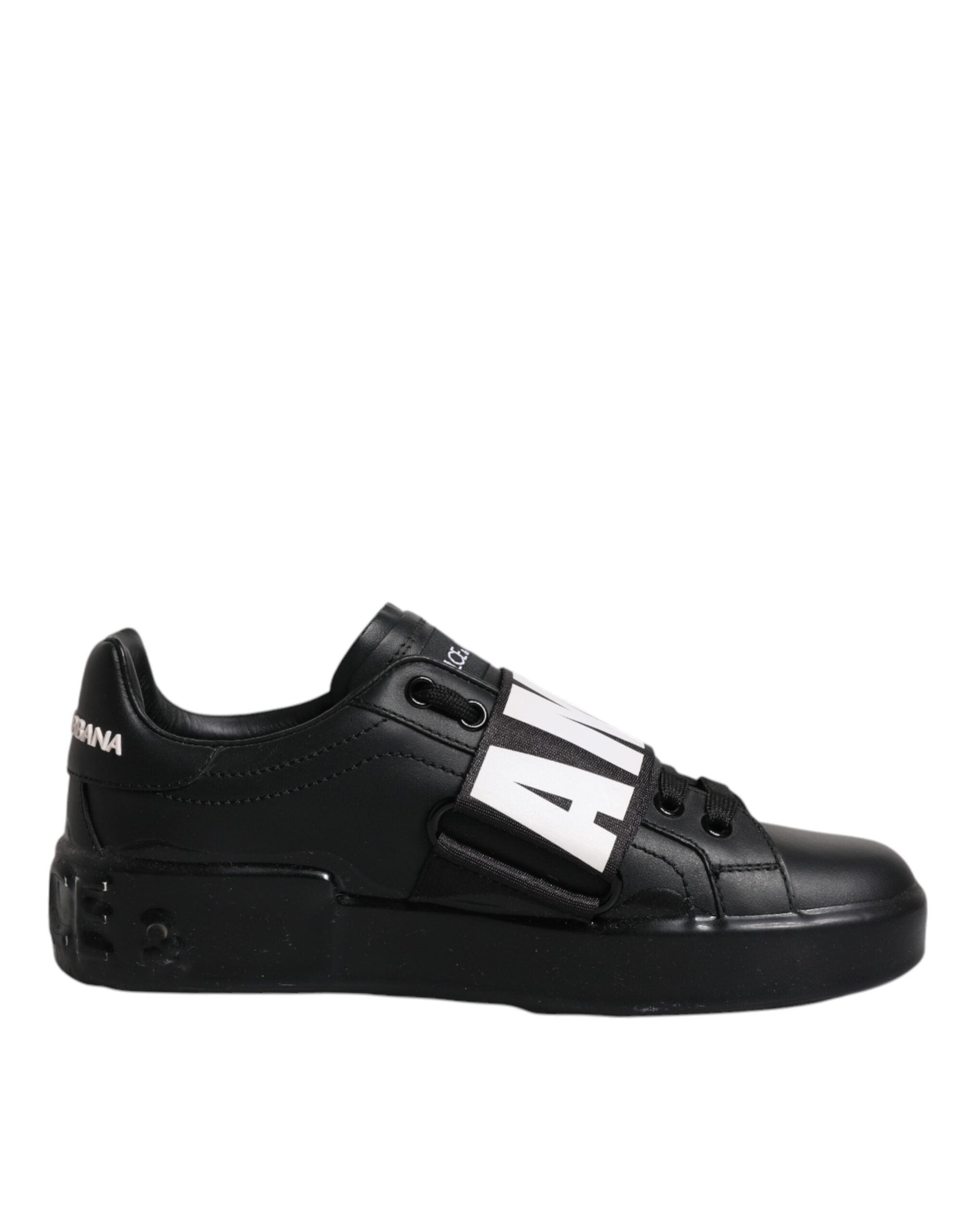 Dolce & Gabbana Black D&G AMORE Low Top Sneakers Shoes Dolce & Gabbana Black D&G AMORE Low Top Sneakers Shoes