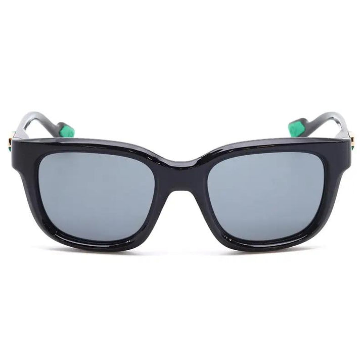 Gucci Sunglasses Square Full Rim, Shiny Black Frame And Gradient Grey Silver Mirror Lens Gg1621S001