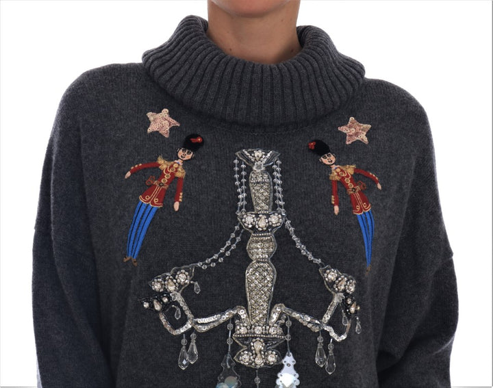 Dolce &amp; Gabbana Sample Sale Dolce &amp; Gabbana Fairy Tale Crystal Gray Cashmere Sweater - | Designer outlet