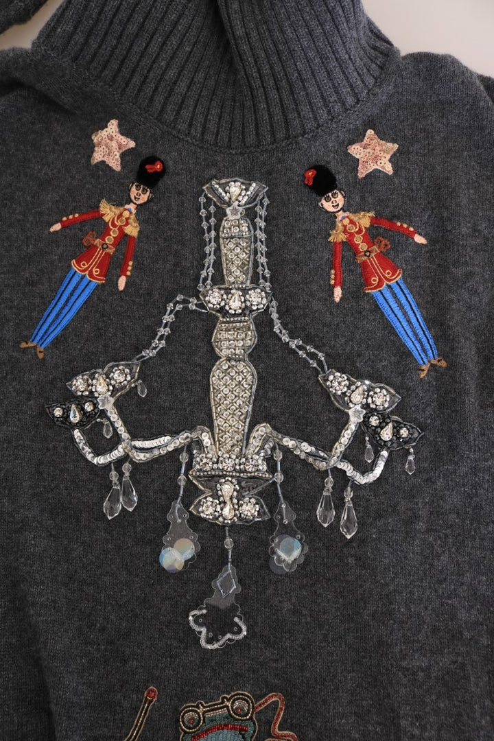 Dolce &amp; Gabbana Sample Sale Dolce &amp; Gabbana Fairy Tale Crystal Gray Cashmere Sweater - | Designer outlet