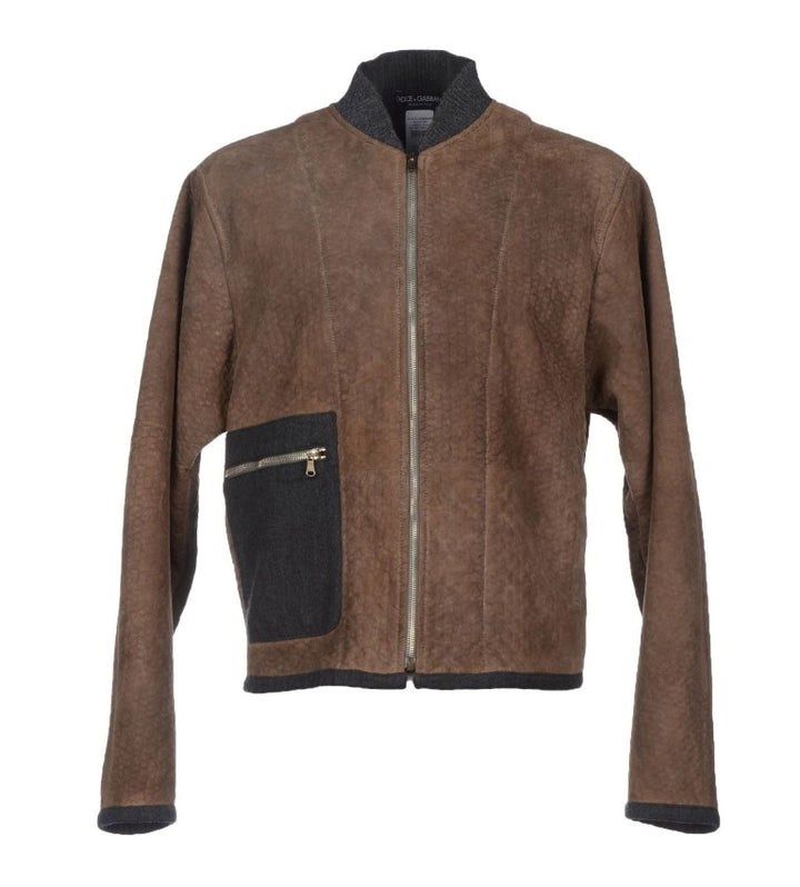 Dolce & Gabbana - Dolce & Gabbana Elegant Leather & Wool Blend Jacket - GSD12711 - 1 - Ask Me Wear