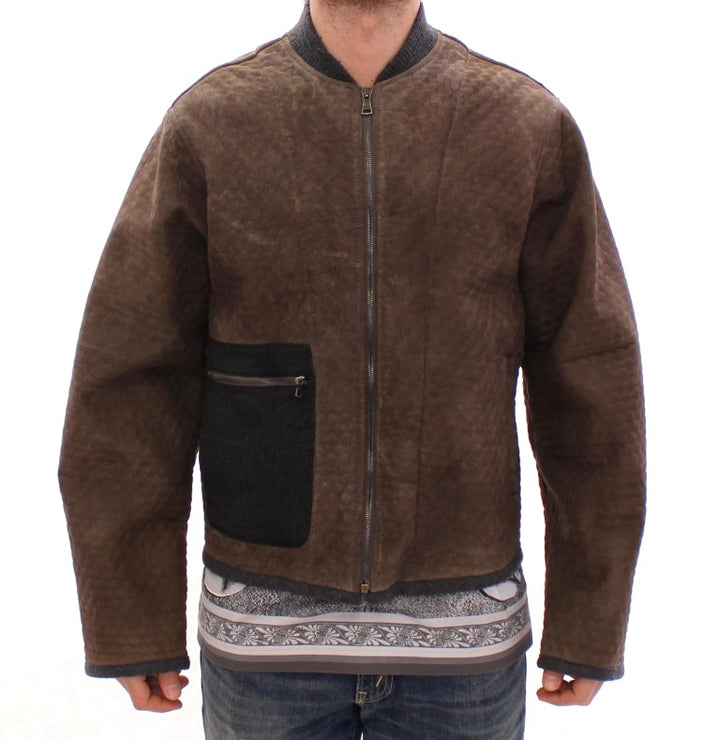 Dolce & Gabbana - Dolce & Gabbana Elegant Leather & Wool Blend Jacket - GSD12711 - 1 - Ask Me Wear