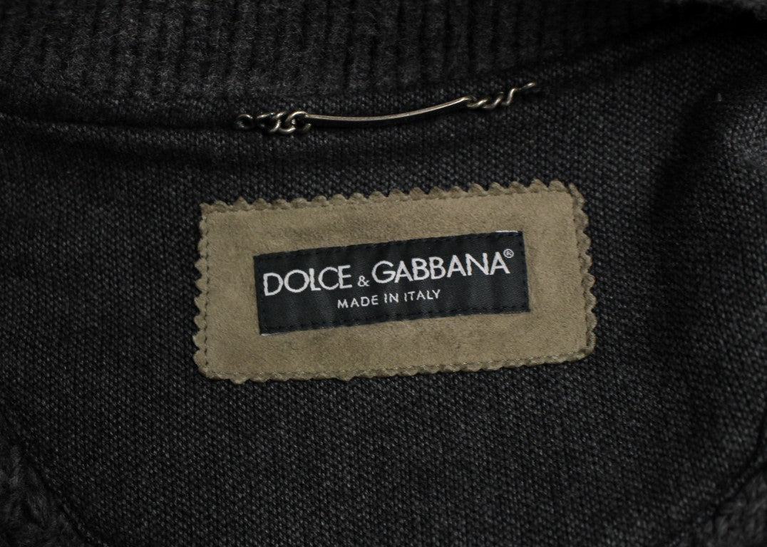 Dolce & Gabbana - Dolce & Gabbana Elegant Leather & Wool Blend Jacket - GSD12711 - 1 - Ask Me Wear