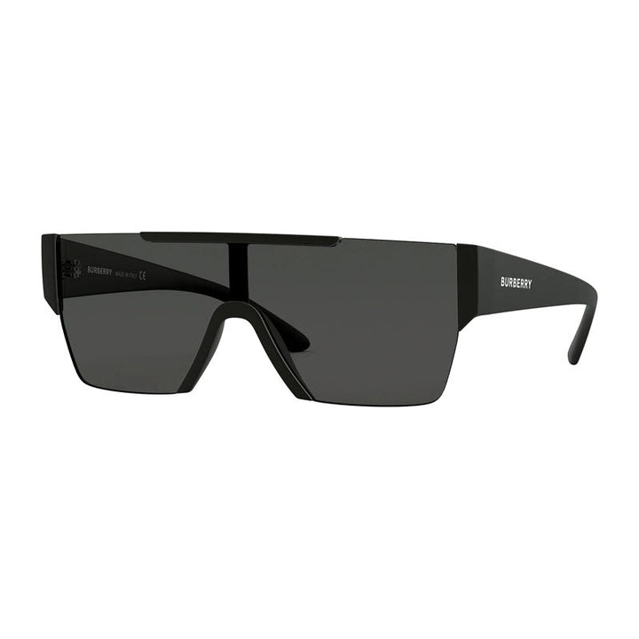 Burberry Sunglasses Shield Semi Rim, Black Frame and Grey Lens BE42913464/87
