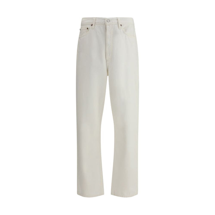 Agolde White Cotton Relaxed Fit Jeans