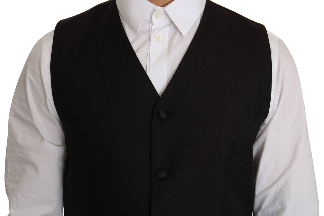 Dolce &amp; Gabbana Sample Sale Dolce &amp; Gabbana Black Silk Dress Waistcoat - | Designer outlet