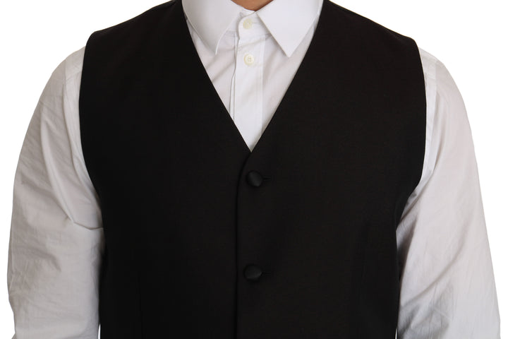 Dolce &amp; Gabbana Sample Sale Dolce &amp; Gabbana Black Silk Dress Waistcoat - | Designer outlet