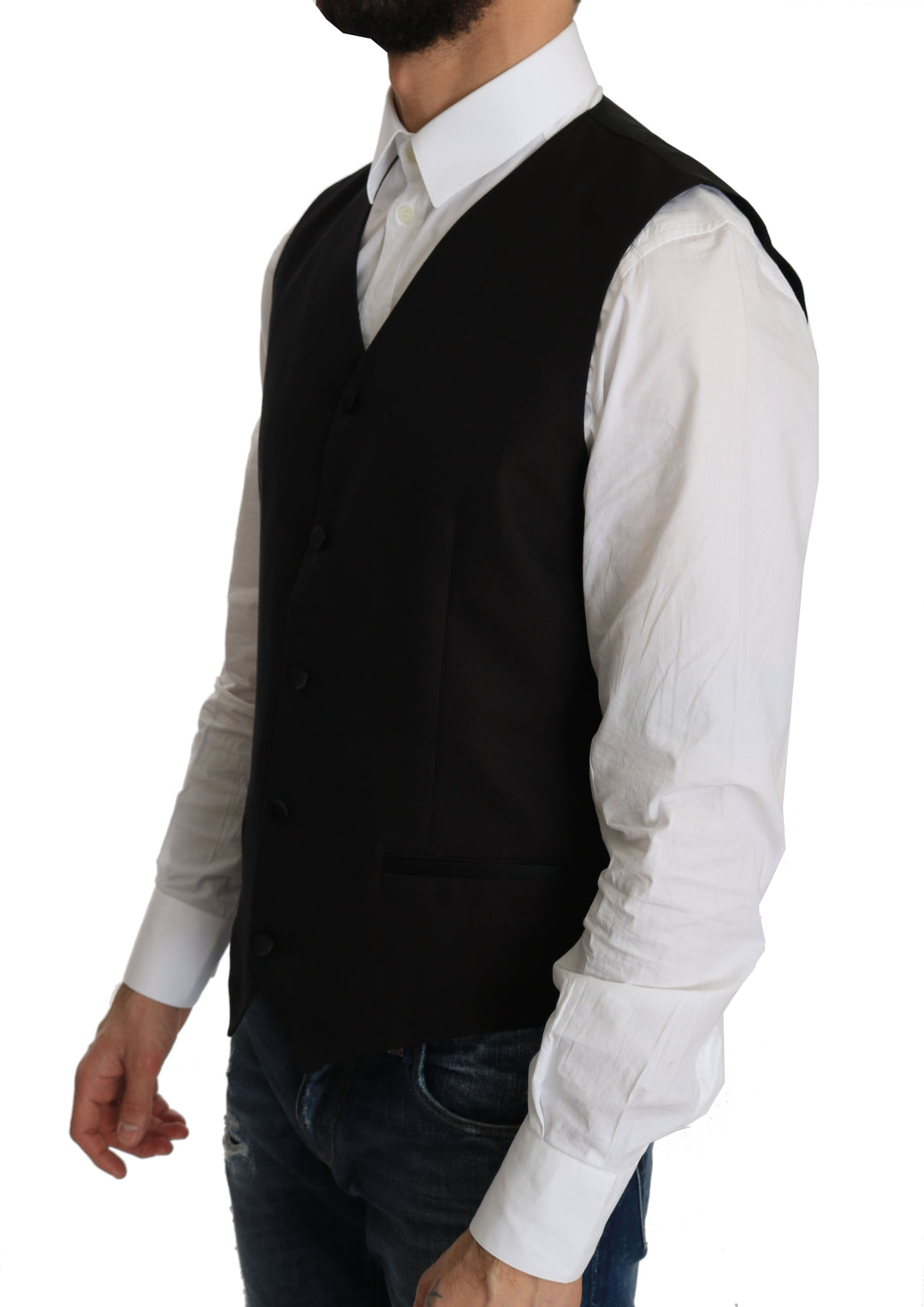 Dolce &amp; Gabbana Sample Sale Dolce &amp; Gabbana Black Silk Dress Waistcoat - | Designer outlet
