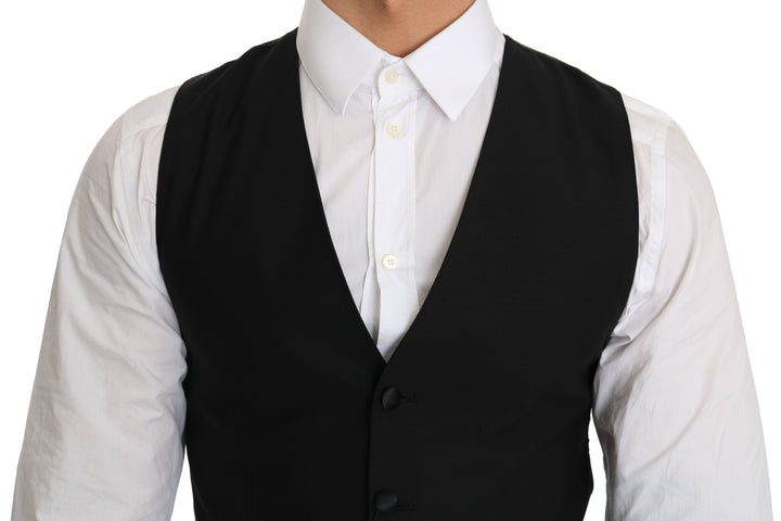 Dolce &amp; Gabbana Sample Sale Dolce &amp; Gabbana Black Wool Dress Waistcoat - | Designer outlet