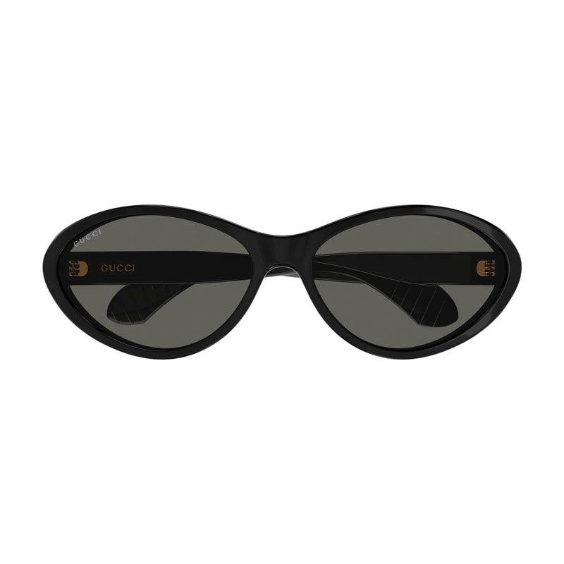 Gucci Sunglasses Cat Eye Full Rim, Shiny Black Frame and Smoke Lens GG1377S002