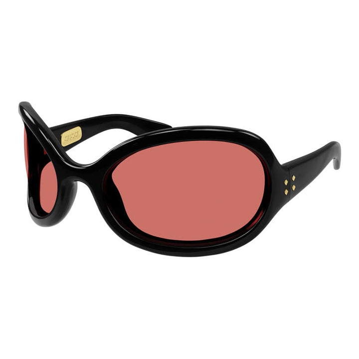 Gucci Sunglasses Cat Eye Full Rim, Shiny Black Frame and Red Lens GG1381S001