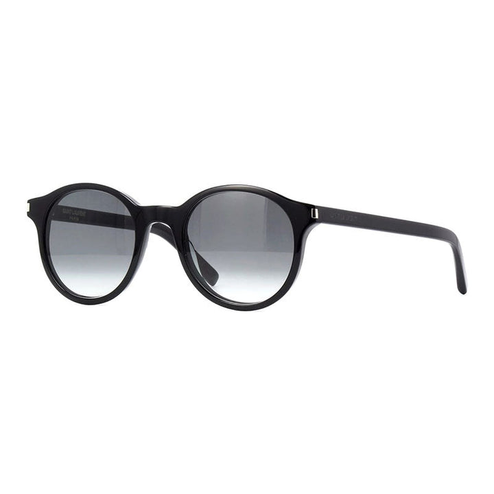 Saint Laurent Sunglasses Round Full Rim, Black Frame and Grey Gradient Lens SL521001