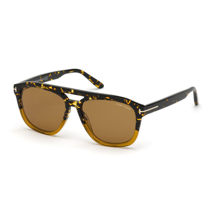Tom Ford Square Full Rim, with a Havana Gradient frame and Brown lens.