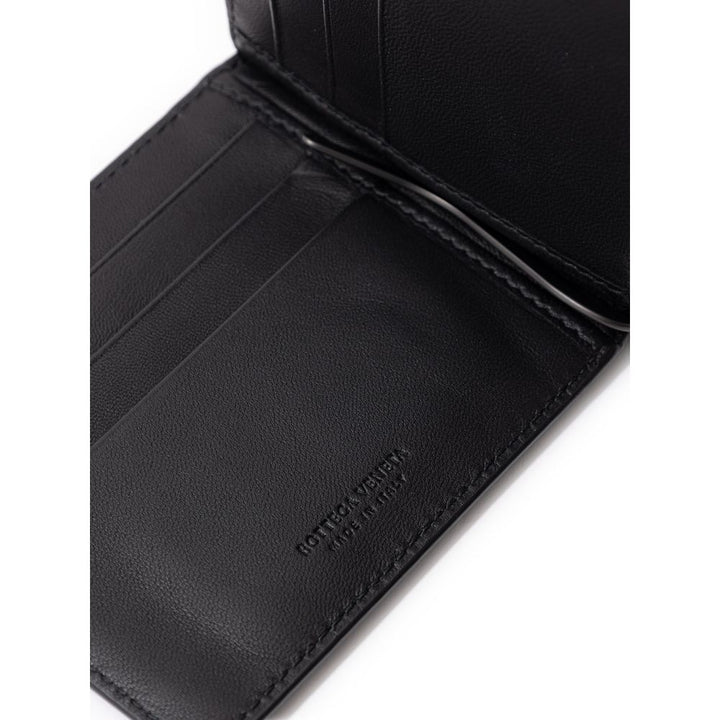 Bottega Veneta Black Leather Di Crocodile Wallet